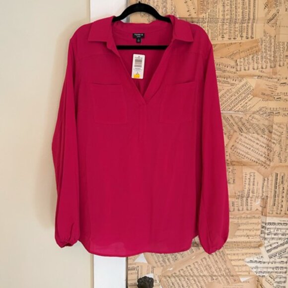 Torrid Harper Challis Collared Long Sleeve Blouse - Picture 2 of 3